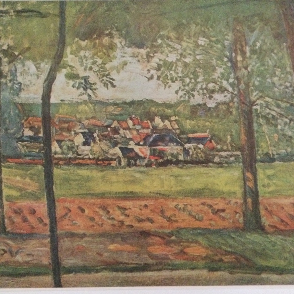 Vintage Art Print of French Landscape